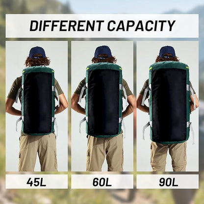 MIER Large Duffel Backpack Sports Gym Bag with Shoe Compartment, Heavy Duty and Water Resistant, Green, 45L