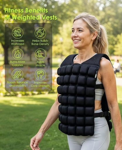 Water-Filled Weighted Vest for Women & Men, 0-23lb Adjustable Weight Vest for Walking, Running, Fitness & Strength Training, Odor-Free & Washable Workout Vest with Even Weight Distribution for Summer