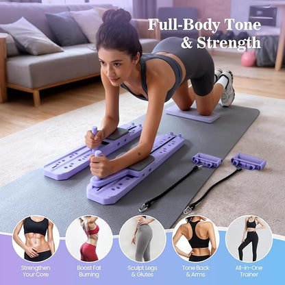 Nicoler Portable Pilates Reformer Set- Pilates Board 8-in-1 Multi-Functional Pilates Equipment