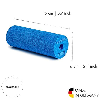 BLACKROLL - Mini Foam Roller, Massage Tool for Feet, Hands, and Arms, Ideal for Travel Size and Targeted Myofascial Release, for Exercise, Massage, and Muscle Recovery, 6" x 2", Azure