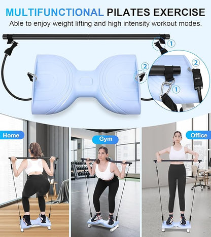 Waist Twist Machine Exercise,Ab Twist Board with Pilates Bar & Resistance Bands,Noiseless Ab Workout Machine For Women&Men Burn Fat,330 Lbs Capacity Fitness Exercise Equipment For Home.
