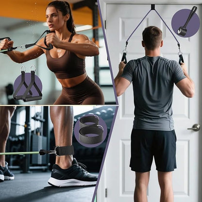 WHATAFIT Resistance Bands, Exercise Bands，Resistance Bands for Working Out, Work Out Bands with Handles for Men and Women Fitness, Strength Training Home Gym Equipment