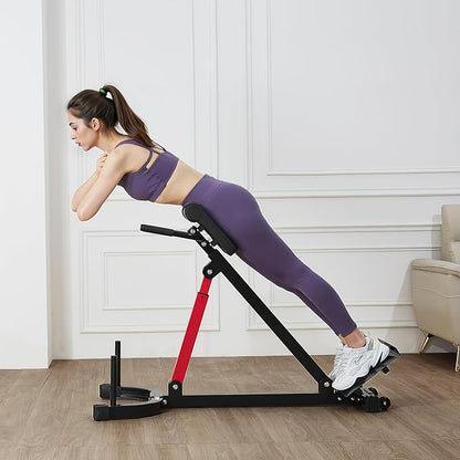 VEVOR Multi-Functional Weight Bench for Full Body Workout, Roman Chair Hyperextension Bench, Adjustable & Foldable Equipment for Back Arm Core Ab Workout, Sit Up Exercise Machine for Home Gym