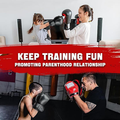 14 Pcs Boxing Set Boxing Equipment Set for Beginners Including 2 Pair of 6 oz Boxing Gloves Headgear Helmet Hand Wraps Mouth Guards Gifts for Kids Beginners Training Equipment
