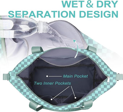 WOOMADA Weekender Bag for Women, Travel Duffel Bags with Shoe Compartment & Wet Pocket, Personal Item Bag for Airlines