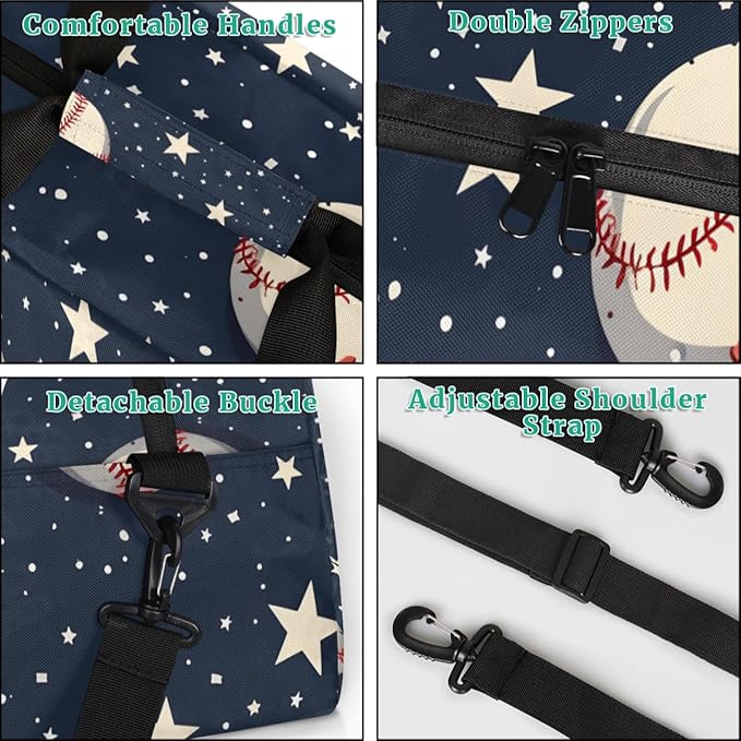 Personalized Baseball Gym Duffel Bags with Custom Name Sport Training Travel Bags for Kids Boys for Overnight Weekender, Dark Blue