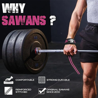 SAWANS Lifting Straps Weight Lifting Wrist Support Fitness Padded Gym Heavy Duty Anti Slip Hand Bar Grips Neoprene Bodybuilding Dumbbell Power Deadlift Barbells Workout Strength