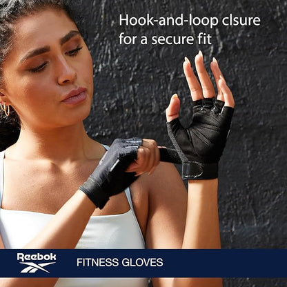Reebok Classic Fingerless Gloves Lightweight Fitness & Weight Lifting Gloves for Training