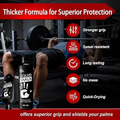 Pro Grade Liquid Chalk Low-Mess Gym Chalk for Weightlifting, Gymnastics, Rock Climbing, Dancing, Dries in Seconds (2 oz, 2 Pack)