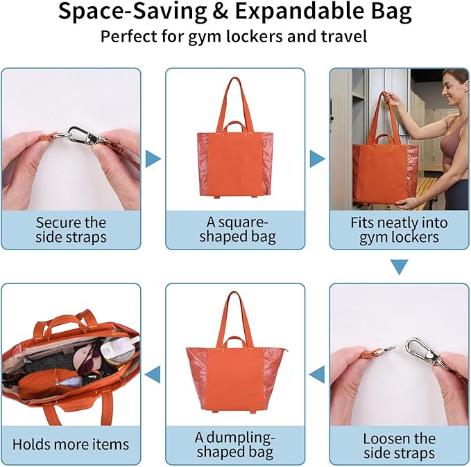 Tote Bag for Women, Lightweight Versatile Gym Travel Bags with Yoga Mat Strap, Wet Pocket, Shoe Bag & Cosmetic Pouch, Everyday Tote for Workout Fitness Pilates Swimming Work Stylish Handbag