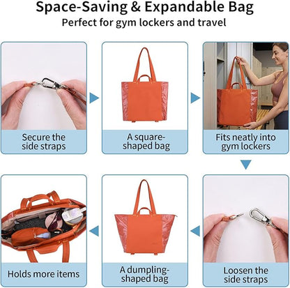 Tote Bag for Women, Lightweight Versatile Gym Travel Bags with Yoga Mat Strap, Wet Pocket, Shoe Bag & Cosmetic Pouch, Everyday Tote for Workout Fitness Pilates Swimming Work Stylish Handbag