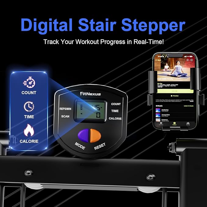 Stair Stepper for Home Gym, 350lbs Vertical Climber Machine with LCD Display, Non-Slip Pedals & 350lb Capacity Compact Folding Cardio Exercise Climber