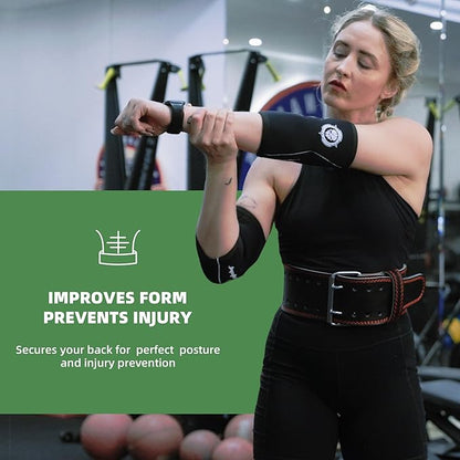 Weight lifting Belt (6mm Thick) - Genuine leather, offering back support. Double-pronged buckle, ideal for weightlifting, powerlifting, squats and deadlifts