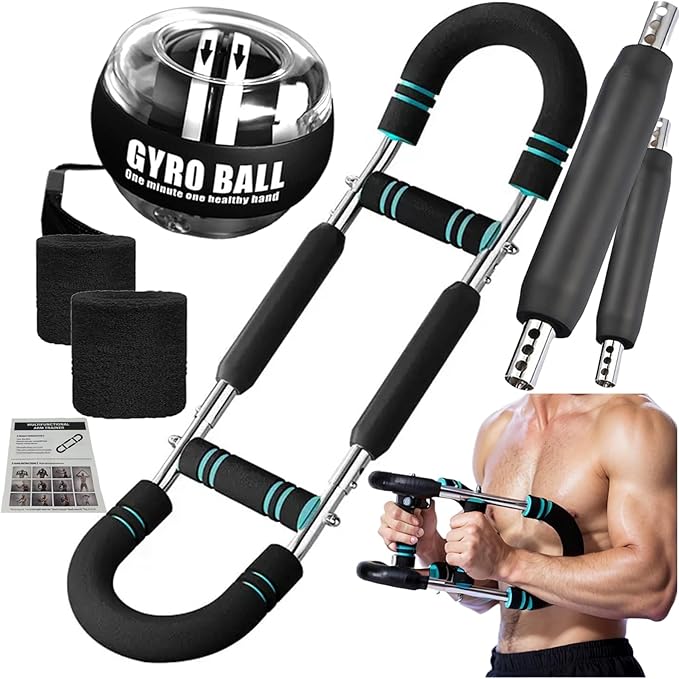 Adjustable Twisted Arm Trainer 60-110 Gyro Ball- Chest Workout Equipment, Arm Twister&Shoulder Exercise Equipment, Durable Chest Trainer for Men, Portable Home Exercise Equipment,Arm Forcerod