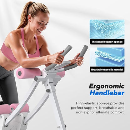 MERACH Ab Machine, Adjustable Ab Trainer Machine, AB Workout Equipment for Home Gym, Independent Dual Tracks for Mountain Climber, Foldable for Home Exercise, Load Capacity 440 LBS
