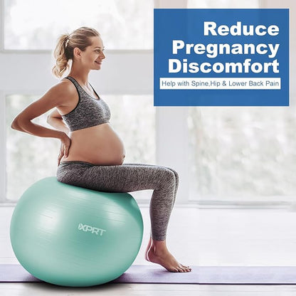 XPRT Fitness Exercise Ball (55/65/75cm) - Yoga Ball for Home Gym Workout, Physical Therapy, Balance, Stability Training - Office Ball Chair with Quick Pump (5 Colors)