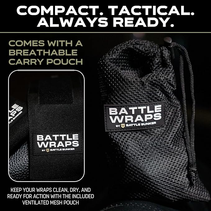 Battle Bunker Wraps Wrist Wraps- Premium Gym Wrist Straps for Maximum Support & Comfort During Lifting- Wrist Straps for Weightlifting to Boost Control & Stability- Built for Confidence & Power