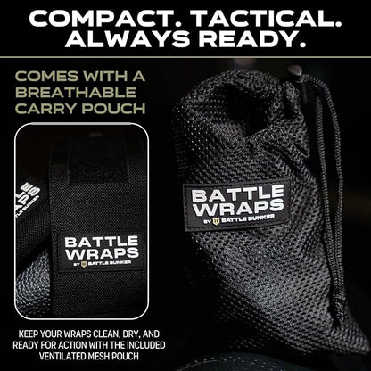 Battle Bunker Wraps Wrist Wraps- Premium Gym Wrist Straps for Maximum Support & Comfort During Lifting- Wrist Straps for Weightlifting to Boost Control & Stability- Built for Confidence & Power