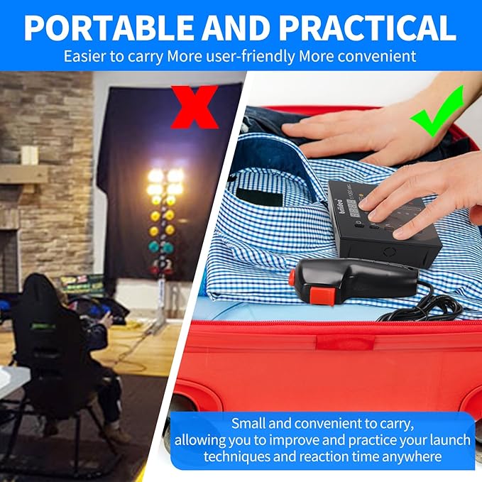 Handheld Practice Device with Wired Thumb Trigger Included, Perfect Your Launch Skills and Reaction Time, Customizable Training Modes, Lightweight and Portable