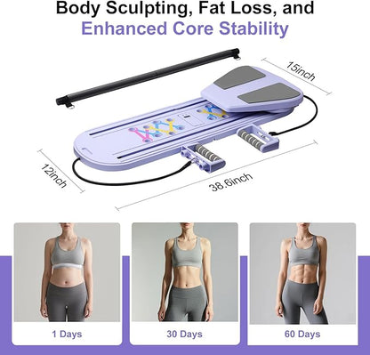 6 in1 Pilates Board, Multi-Purpose Pilates Reformer Set, Foldable Abdominal Board, Pilates Reformer Board for Home, Workout Equipment, Abs Workout Equipment, Core Workout Equipment