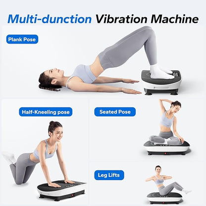 MERACH Vibration Plate Exercise Machine, Whole Body Workout Equipment for Women, Bluetooth and Silicone Pedal, Vibration Plate with Auto Mode, Vibrate Fitness Platform for Home