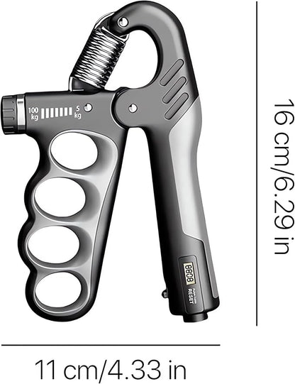 Grip strength trainer, adjustable hand grip strengthener, Durable Adjustable Resistance 5-100KG With Digital Counter, ergonomic design, high-strength spring, perfect hand