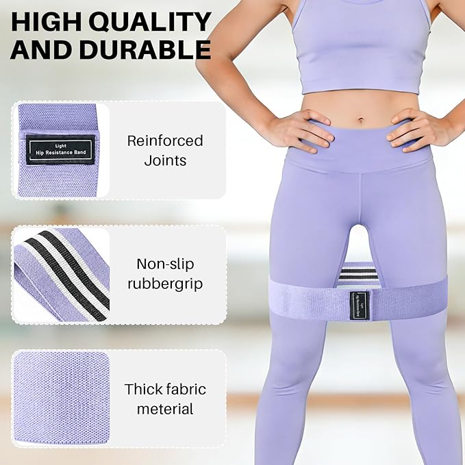 12 PCS Fabric Resistance Bands for Working Out, Booty Bands for Women and Men, Exercise Bands for Legs and Hip,Elastic Stretch Bands for Exercise Yoga Pilates Fitness Home Workout
