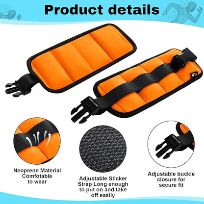 2 Pairs Ankle Wrist Weights for Land or Aquatic Exercise Aqua Cuffs Aqua Aerobics Fitness Bands for Ankle and Wrist Adjustable Weights for Swimming Pool Workout Equipment