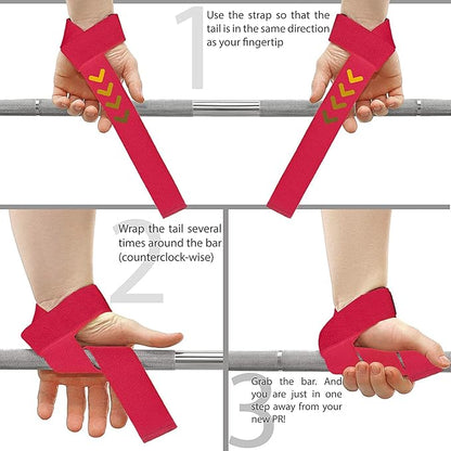 WARM BODY COLD MIND Lasso Lifting Wrist Straps for Cross Training - Rated at 770 lb - Hand Wraps for Olympic Weightlifting, Powerlifting, Weight Lifting, Bodybuilding Strength Deadlift Gym Bar, Cotton