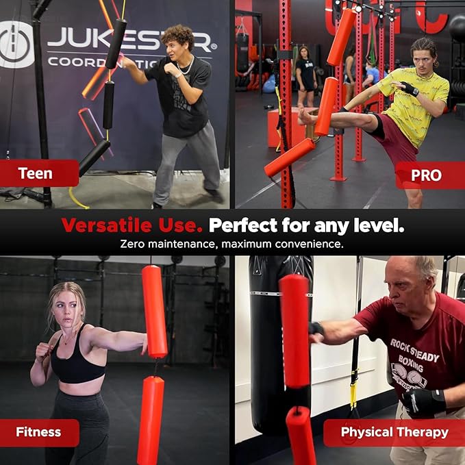 Jukestir® Only Punching Bag with Dynamic Motion. Better Footwork Than Double End Bag, Speed Bag. More Agility Than Heavy Bag. Boxing MMA Equipment. Great Workout for Adult or Teen. Used by Pros.