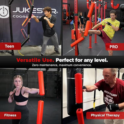 Jukestir® Only Punching Bag with Dynamic Motion. Better Footwork Than Double End Bag, Speed Bag. More Agility Than Heavy Bag. Boxing MMA Equipment. Great Workout for Adult or Teen. Used by Pros.