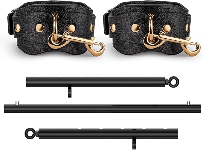 Heavy Duty Stainless Steel Expandable Spreader Bar with 2pcs PU Adjustable Straps, Sports Aid Training Fitness Gear Pilates Aid Kit,Home Indoor Sports Yoga Set
