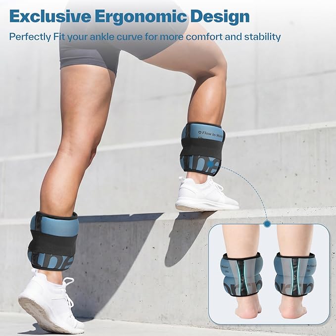 Sportneer Ankle Weights for Men Women Strength Training, 4/10 lbs Pair Leg Weights Set Comfortable and Soft Perfect for Dancing Running Walking Fitness Workout