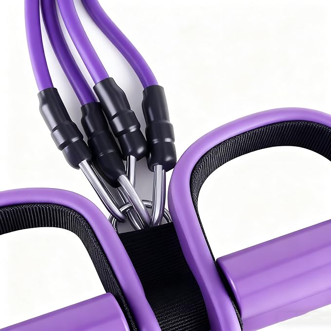 Upgrade 4-Tube Pedal Ankle Puller Resistance Bands, Pedal Puller Resistance Band with Handle for Home Gym,Yoga & Pilates,Ideal to Tone Arms,Abs,Waist Unisex Two