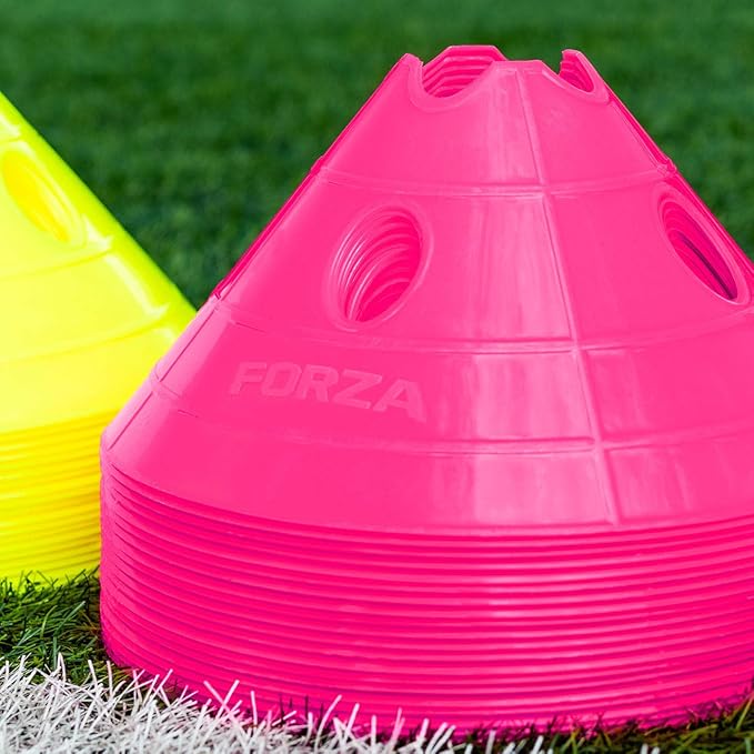 FORZA Soccer SuperCone Training Marker Domes [20 Pack] | Jumbo 5.5in Cones for Speed & Agility Training | Heavy-Duty Weatherproof PVC Options