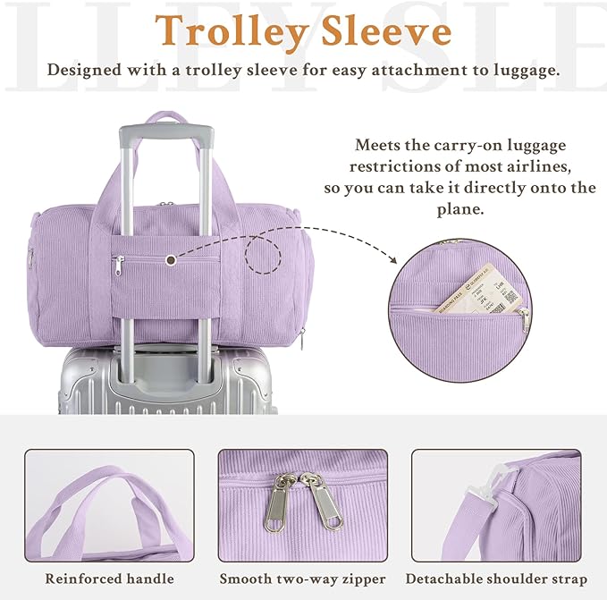 2PCS Gym bag for women, Duffle Bag with Wet Pocket & Shoe Compartment and item bag, Duffle Bag for Travel, Sports, Fitness & Workout