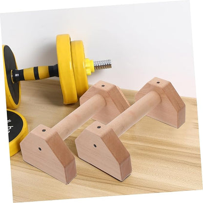 HANABASS Ergonomic Push-up Stands 2 Pcs Wooden Push-up Handles Strength Training Equipment Non-slip Base for Home Gym Workouts