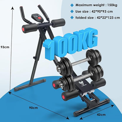 Abdominal Trainers, Adjustable AB Machine at Home or Gym for Core Strength Training, Ab Cruncher Foldable Fitness Gear for Men and Women Exercise &Workout