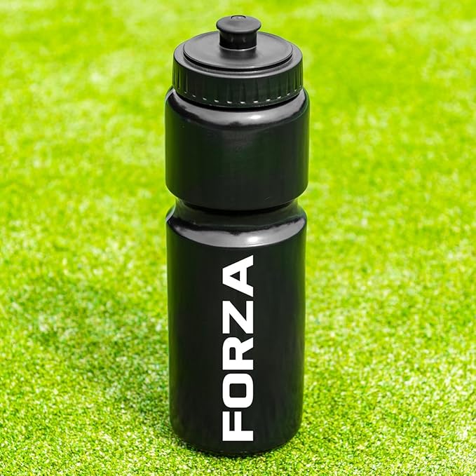FORZA Team Sports Water Bottles | 25oz Capacity with Portable Carry Bag or Foldable Carrier - BPA-Free Plastic for Hydration on the Go (Carry Bag, Black)