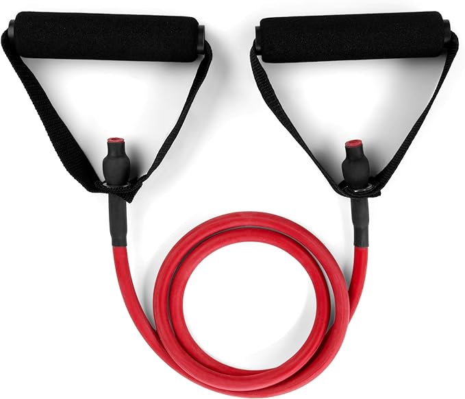 Champion Sports Resistance Tube Bands for Men and Women, Extra Light to Super Heavy Resistance - Durable Fitness Band for Strength Training, Stretching, Rehabilitation - Premium Home Workout Equipment