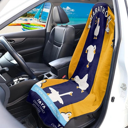 Wrinkle Duck Car Seat Cover – Seat Protector for Car Seat, Seat Cover Waterproof Towel Style for Compact Cars and SUVs, 3 Artistic Duck Design (Classic Duck)
