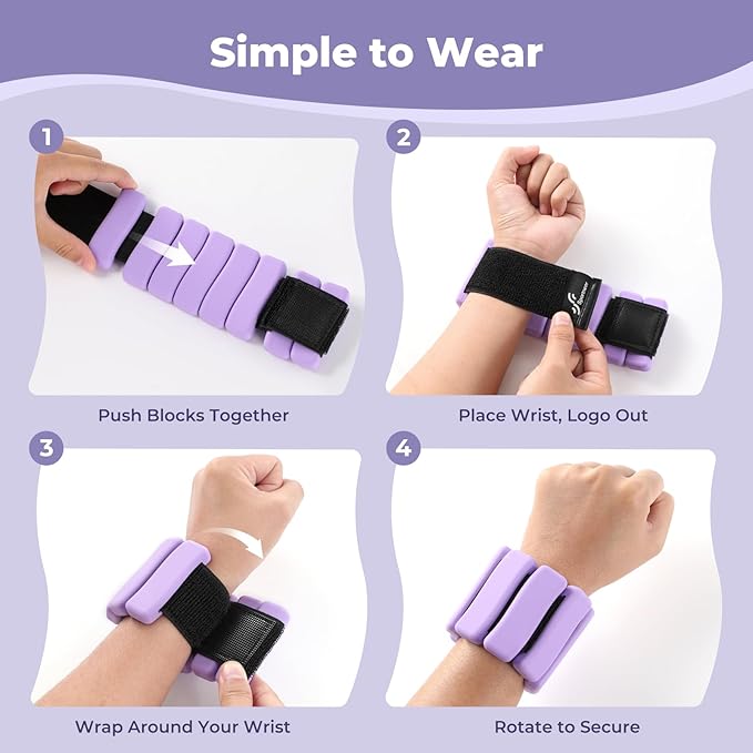 Sportneer Ankle & Wrist Weights Set of 2 (1LB/2LB Each) for Women Men Comfortable Arm Leg Weight for Pilates, Running, Walking, Workout, Yoga, Water Aerobics, Pool Exercises