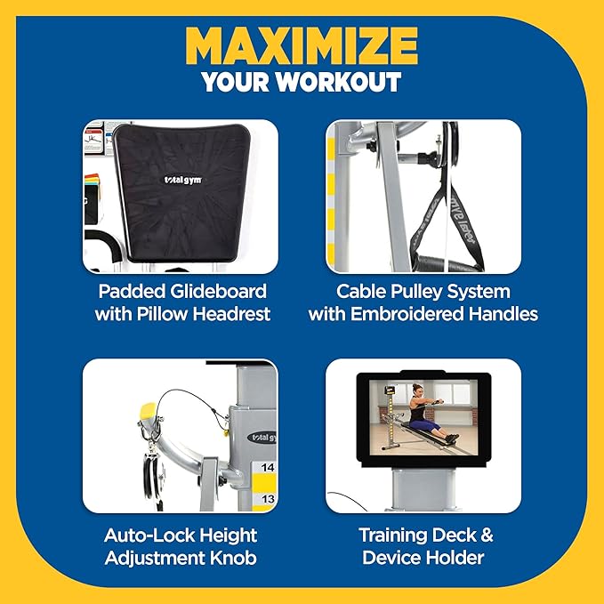 Total Gym Workout Machine, Home Gym Fitness, Full Body Strength Training Equipment