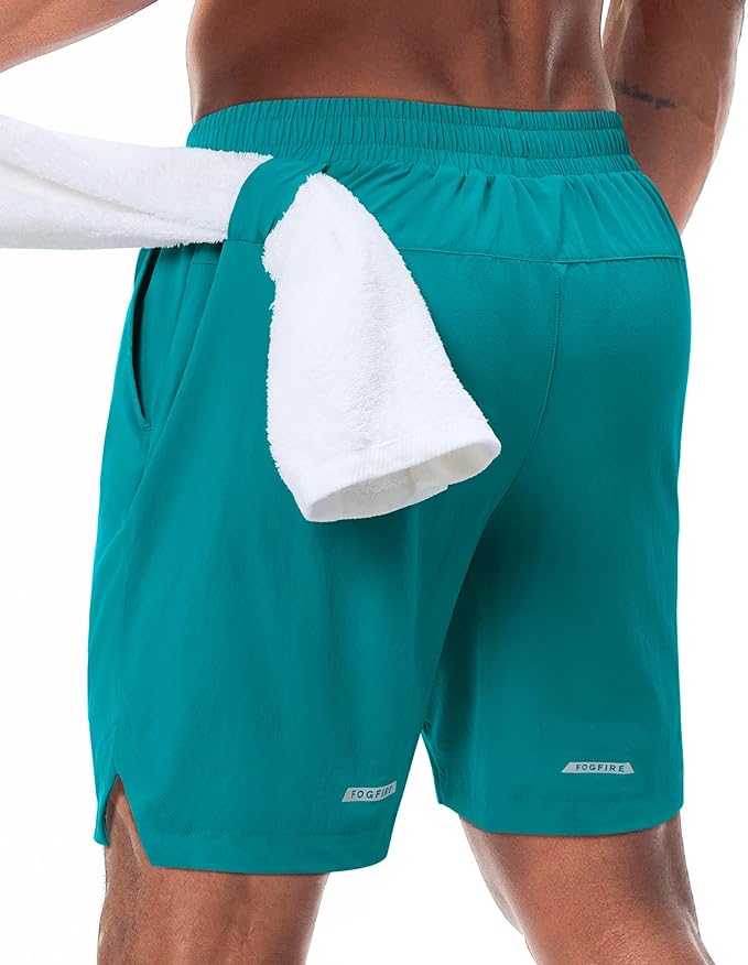 Running Shorts for Men 7 inch Inseam 2 in 1 Quick Dry Athletic Gym Workout Tennis Shorts with Phone Pockets