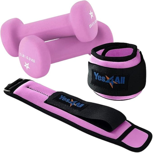 Yes4All Wrist & Ankle Weights Pair 1lb -10lbs, Adjustable Strap for Walking, Jogging, Pilates, Gym Fitness Workout for Women, Men