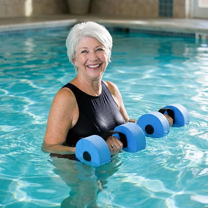 Aquatic Exercise Dumbell Set of 2 - Water Aerobic Exercise Foam Dumbbells Pool Resistance Fitness Equipment for Weight Loss