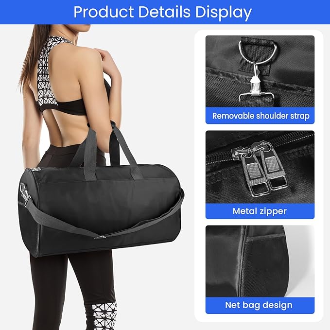C&F BOGMOST Small Gym Bag for Women & Men,Small Lightweight Duffel Bag Carry On Bags Mini Duffel Travel Bag Waterproof Sports Bags for Workout/Sport/Travel, Purple,Large