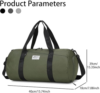 BE SMART Waterproof Mens Gym Bag with Shoe Compartment, Sports Gym Duffle Bag for Men Women, Lightweight Large Sport Duffel Bag for Travel, Sports, Fitness & Workout(Olive Green)