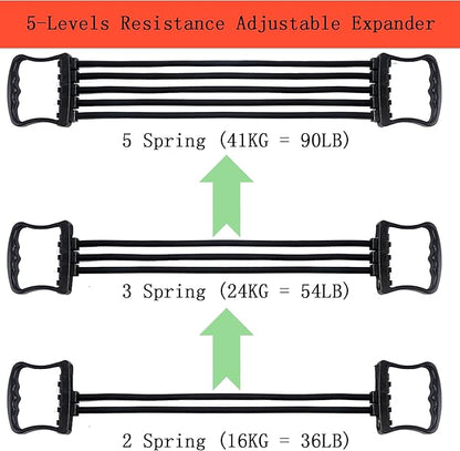 OVERNEWS Chest Expander, Exercise Resistance Trainer, Spring Workout Equipment Trainer for Gym, Home