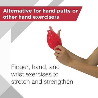 THERABAND Hand Xtrainer, Non-Latex Hand Exerciser for Progressive Hand Therapy, Strengthen Fingers, Hands and Forearms, Grip Trainer, Strengthener, Helps Relieve Joint Pain, Red, Soft, Beginner